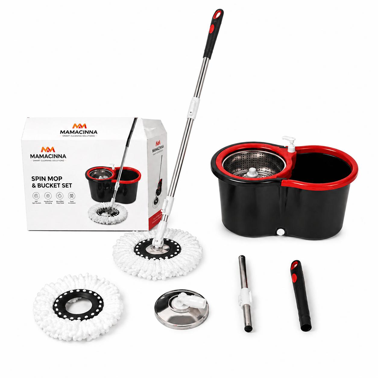 mamacinna (20) Spin Mop - Red - Image 1
